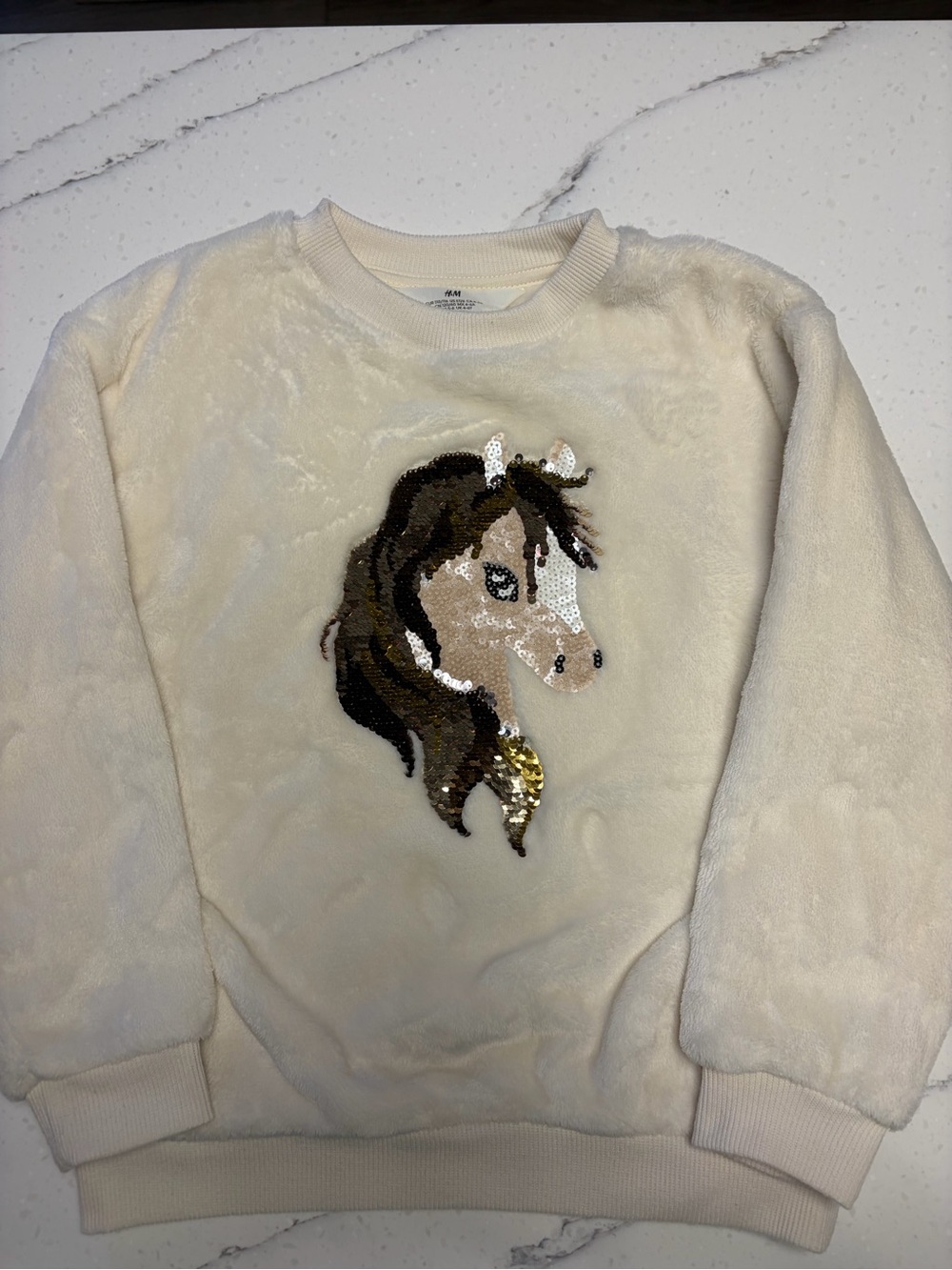 Like NEW - H&M Plush sweater with horse 5T/6